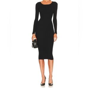 LPA Auburn Sweater Dress in Black XL